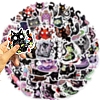 50Pcs Black Cat PVC Waterproof Sticker Labels WICR-PW0016-11-3