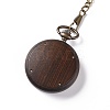Ebony Wood Pocket Watch with Brass Curb Chain and Clips WACH-D017-C02-AB-3