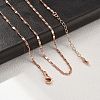 Brass Oval Link Chain Necklaces for Women NJEW-D302-26RG-3