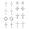Crafans 16Pcs 8 Style Laser Cut 201 Stainless Steel Connector Charms STAS-CF0001-02-2