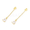 Rack Plating Brass Micro Pave Clear Cubic Zirconia Friction Ear Nut EJEW-I266-04G-1