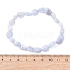 Natural Blue Lace Agate Beaded Stretch Bracelets BJEW-F414-02B-12-5