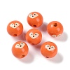 Animal Themes Printed Wood European Beads WOOD-M013-01B-1