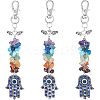 3Pcs Natural & Synthetic Gemstone Chips Cluster Pendant Decoration HJEW-CA0001-35-1