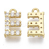 Brass Micro Pave Cubic Zirconia Charms KK-T060-05-E-G-NF-2