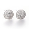 Brass Stud Earrings EJEW-F191-02P-1