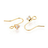 Brass Pave Clear Cubic Zirconia Earring Hooks KK-T077-17G-01-2