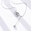 304 Stainless Steel Round Ball Pendant Snake Chain Necklaces LS-NJEW-U028-03P-3