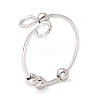 Alloy Rotating Beaded Open Cuff Ring STAS-E047-01P-1-3