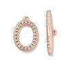 Oval Brass Micro Pave Clear Cubic Zirconia Toggle Clasps KK-G548-25-2