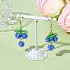 Flower Glass Dangle Earrings EJEW-JE05691-01-2