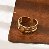 Natural Tiger Eye Finger Rings RJEW-K290-07G-5
