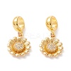 Brass Cubic Zirconia European Dangle Charms KK-B037-04G-01-1