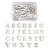304 Stainless Steel Letter Pendant Rhinestone Settings STAS-TA0001-11P-10