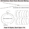 10Pcs 10 Styles 304 Stainless Steel Chain Bracelet Making AJEW-BBC0002-51-2