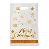 50Pcs Merry Christmas Snowflake Printed Transparent OPP Cellophane Packaging Bags with Die Cut Hole Handles LS-ABAG-C013-02-3