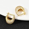 Oval Brass Micro Pave Clear Cubic Zirconia Hoop Earrings EJEW-S277-10G-A-2