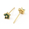 Cubic Zirconia Flower Stud Earrings EJEW-C035-15G-3