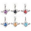 6Pcs 6 Colors Resin Imitation Cat Eye & Alloy Pendant Decorations HJEW-JM03885-2