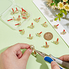 20Pcs 10 Styles Rack Plating Golden Alloy with Rhinestone and ABS Pearl Stud Earring Findings EJEW-UN0002-38-3