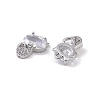 Brass Micro Pave Clear Cubic Zirconia Pendants KK-K351-31P-2