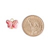 Butterfly Glass Golden Tone Iron Connector Charms PALLOY-JF01733-3