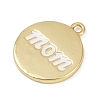 Mother's Day Brass Enamel Charms KK-R224-07G-3