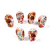 Spray Painted Resin Beads Strands RESI-N041-01A-1