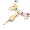 Colorful Alloy Enamel Cute Charms Bracelet BJEW-JB08661-01-5