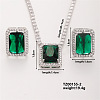 Women's Glass Rectangle Necklace & Earrings Set for Fashionable Look LO8107-2-1