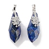 Natural Lapis Lazuli Faceted Teardrop Pendants G-Q163-04P-02-1