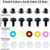 36 Sets 6 Colors ABS Plastic Safety Craft Eye DIY-GF0010-66A-2