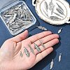 60Pcs Tibetan Style Alloy Feather Pendants TIBEP-FS0001-21-8
