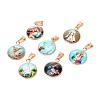 Virgin Mary Theme Glass Pendants GLAA-R186-G-1