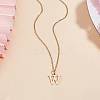 304 Stainless Steel Letter Pendant Necklaces NJEW-LP0001-53W-G-3