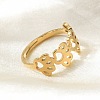 Ion Plating(IP) 201 Stainless Steel Hollow Out Dog Paw Prints Adjustable Ring for Women X-RJEW-K238-10G-3
