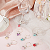 Glass Wine Glass Charms AJEW-SC00004-4
