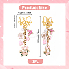Bowknot Flower Butterfly Heart Alloy Enamel & ABS Plastic Imitation Pearl Pendant Decorations HJEW-YW00148-01-3