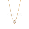 Heart 304 Stainless Steel Shell Pendant Necklaces STAS-OY009-38G-1
