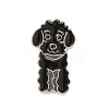 Dog Enamel Pin with Brass Butterfly Clutches JEWB-A006-01A-1