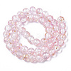 Transparent Spray Painted Crackle Glass Bead Strands GLAA-N035-03C-A06-2