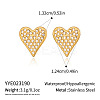 304 Stainless Steel Full Crystal Rhinestone Heart Stud Earrings for Women IV5309-2-2