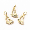 Rack Plating Brass Micro Pave Cubic Zirconia Charms ZIRC-M120-09G-3