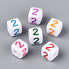 Opaque Acrylic European Large Hole Beads SACR-N020-01A-03-1