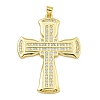 Rack Plating Brass Pave Cubic Zirconia Pendants KK-U029-02G-03-1
