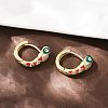 Brass Micro Pave Cubic Zirconia Hoop Earrings EJEW-B146-02G-05-2