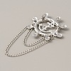 Naval Style Helm & Anchor Rhinestone Brooch for Men Women JEWB-WH0030-01P-2