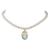 White Glass Pearl Beaded Necklaces NJEW-JN04652-03-1