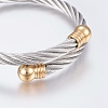 304 Stainless Steel Torque Bangles BJEW-G584-18A-3