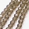 Faceted(32 Facets) Round Glass Beads Strands X-EGLA-J042-4mm-09-1